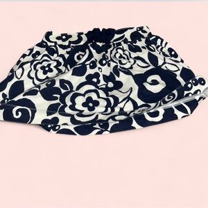 Gymboree Navy and White Floral Skirt